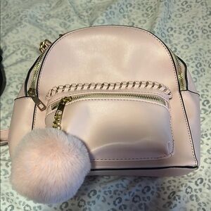 Ardene Chic Pink Mini Backpack with Pom Pom